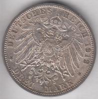 Német Államok / Poroszország 1912A 3M Ag "II. Vilmos" T:2 
German States / Prussia 1912A 3...