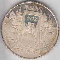 Csúcs Viktória (1934-) 1973. "Pest-Buda-Óbuda egyesítésének centenáriuma / ÁPV emléktallér" Ag emlékérem (25,1g/42,5mm) T:PP