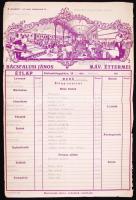 1943 Bácsfalusi János MÁV étterme étlap 23x35 cm