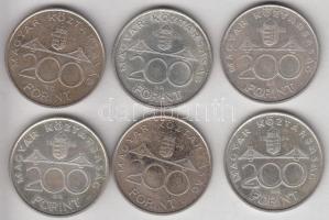 1994. 200Ft Ag "Deák" (6x) T:2