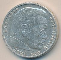 Német 3. Birodalom 1938A 5M Ag "Hindenburg" T:2-,3 German Third Reich 1938A 5 Marks Ag "Hindenburg" C:VF,F