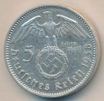 Német 3. Birodalom 1938A 5M Ag "Hindenburg" T:2-,3
German Third Reich 1938A 5 Marks Ag &qu...