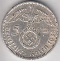 Német 3. Birodalom 1938A 5M Ag "Hindenburg" T:2-,3 German Third Reich 1938A 5 Marks Ag "Hindenburg" C:VF,F