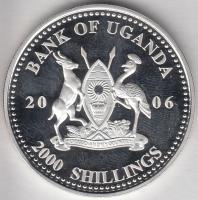 Uganda 2006. 2000Sh Ag "A labdarúgás halhatatlanjainak csarnoka - Portugália 2000-es évek" T:PP Uganda 2006. 2000 Shilling Ag "Hall of Fame of football - Portugal 2000s" C:PP