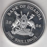 Uganda 2006. 2000Sh Ag "A labdarúgás halhatatlanjainak csarnoka - Spanyolország 2000-es évek" T:PP Uganda 2006. 2000 Shilling Ag "Hall of Fame of football - Spain 2000s" C:PP