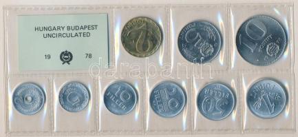 1978. 2f-10Ft 9db klf érmés forgalmi sor fóliatokban T:1