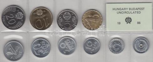 1986. 2f-20Ft 10db klf érmés forgalmi sor fóliatokban T:1