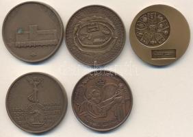 5db különféle Br emlékérem T:1,2