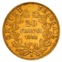 Franciaország/Második Császárság 1856A 20Fr Au "III. Napóleon" Párizs (6.4g/0.900) T:2
Fra...