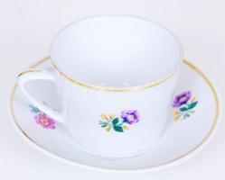 Hollóházi hiányos kávés készlet, jelzett, matricás, hibátlan