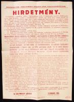 1944 Békásmegyer-Csillaghegy légoltalmi felhívó plakát 30x40 cm