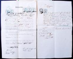 1864-1940 Üres ügyvédi meghatalmazás-nyomtatvány 2p benyomott okmánybélyeggel és benyomott 40f &quot...