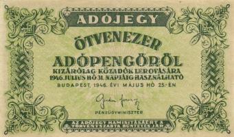 1946. 10.000AP sorszámmal + 50.000AP sorszám nélkül + 500.000AP (2x) sorszámos és sorszám nélkül T:I...