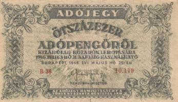 1946. 10.000AP sorszámmal + 50.000AP sorszám nélkül + 500.000AP (2x) sorszámos és sorszám nélkül T:I...