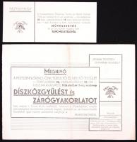 1936 Pestszentlőrinci önk. tűzoltó és mentő testület meghívója és programja díszközgyűlésre + tiszteletjegy
