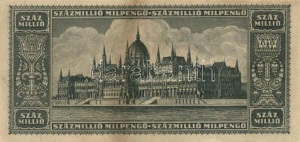 1945. 100.000P (2x) + 1.000.000MP (2x) + 1.000.000MP (2x) páronként színvariációk T:II-,III