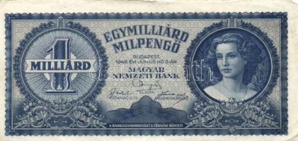 1946. 100.000.000P (2x) színvariációk + 1.000.000.000P (2x) színvariációk + 1.000.000.000MP T:II,II-...