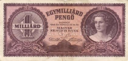 1946. 100.000.000P (2x) színvariációk + 1.000.000.000P (2x) színvariációk + 1.000.000.000MP T:II,II-...