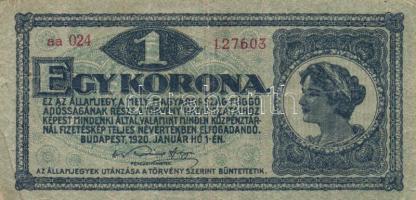 1914. 50K + 1915. 10K mindkettő román körbélyegzővel + 1917. 2K (2x) + 1920. 1K + 2K T:III,III-