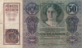 1914. 50K + 1915. 10K mindkettő román körbélyegzővel + 1917. 2K (2x) + 1920. 1K + 2K T:III,III-