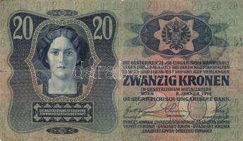 1913. 20K (2x) I. és II. kiadás, román körbélyegzővel + 1917. 2K + 1920. 2K T:III