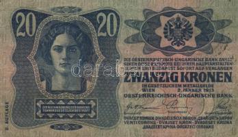 1913. 20K (2x) I. és II. kiadás, román körbélyegzővel + 1917. 2K + 1920. 2K T:III