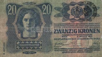 1913. 20K (2x) I. és II. kiadás + 1914. 50K + 1915. 10K mindegyik román körbélyegzővel T:III