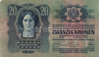 1913. 20K (2x) I. és II. kiadás + 1914. 50K + 1915. 10K mindegyik román körbélyegzővel T:III