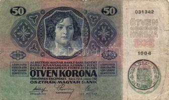 1913. 20K (2x) I. és II. kiadás + 1914. 50K + 1915. 10K mindegyik román körbélyegzővel T:III