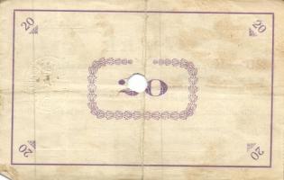 Pápa 1919. május 8. "Pápai csekk" 10K (6x) + 20K (6x) + 50K (2x) mind lyukasztással érvény...