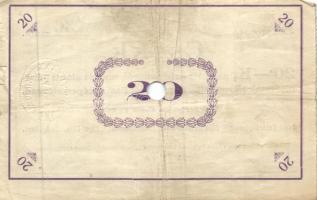 Pápa 1919. május 8. "Pápai csekk" 10K (6x) + 20K (6x) + 50K (2x) mind lyukasztással érvény...