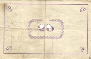 Pápa 1919. május 8. "Pápai csekk" 10K (6x) + 20K (6x) + 50K (2x) mind lyukasztással érvény...