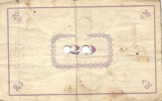 Pápa 1919. május 8. "Pápai csekk" 10K (6x) + 20K (6x) + 50K (2x) mind lyukasztással érvény...