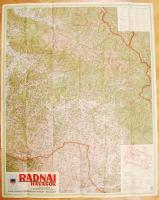 M. kir Honvéd térképészeti intézet: Radnai havasok térkép 80x100 cm