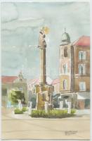 Patyi Árpád: Budapest, Szombathely. 2 oldalas. Akvarell, merített papír, jelzett, 24x16 cm