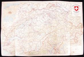 cca 1890-1920 Karlsbad és környéke térképe. Vászon tokkal, + Svájc turisztikai térképe