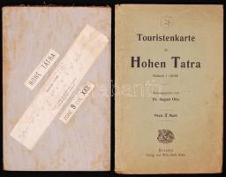 A Magas-Tátra katonai térképe 52x38 cm, plusz a Tátra vasúti térképe / 2 maps of the Tatra