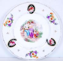 Jelzett süteményes tányér, matricás, hibátlan, d:15 cm