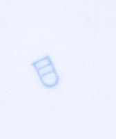 Jelzett süteményes tányér, matricás, hibátlan, d:15 cm