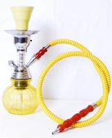 Vízipipa, fém-üveg, szívókával, m:28 cm