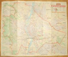 cca 1930 Budapest térkép + Budapest utcajegyzéke. M. kir. honvéd Térképészeti Intázet