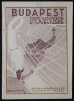 cca 1930 Budapest térkép + Budapest utcajegyzéke. M. kir. honvéd Térképészeti Intázet
