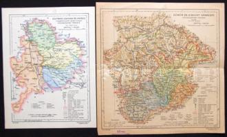 cca 1920 Tallián Ferenc: Szatmár Ugicsa és Bereg megye valamint Kishont vármegye térképei
