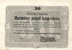 1849. 30Kr "Kincstári utalvány" T:II-,III