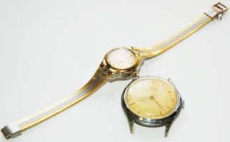 Ottimo női karóra, üzemképes, vízálló, aranyozott (zárkapocs javítandó) + Mechanikus Doxa karóra (tisztításra szorul)