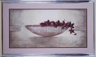 Igényes ezüst színű fém keret Eugen Tava: Silverorchid poszterrel. Mérete:58×99 cm