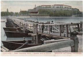 Újvidék Pétervárad pontoon bridge, castle (cut)