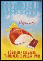 1945 Kisgazdapárt litho reklámplakát 18x26 cm