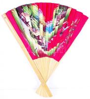 Nagyméretű kézzel festett selyem legyező, m:61 cm