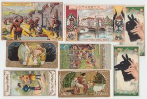 cca 1900 8 db litho gyűjtőkártya / litho collecting cards